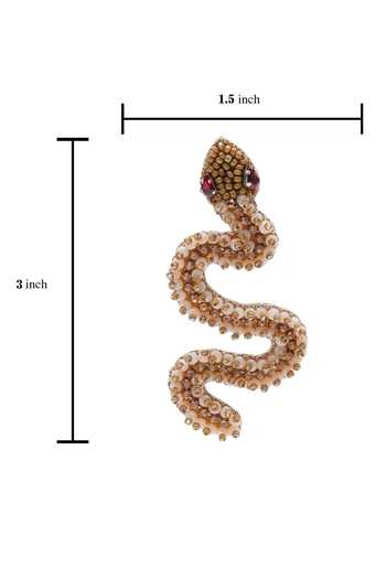 Buy_APT FOREVER_Rose Gold Ssslay Snake Embellished Earrings _Online_at_Aza_Fashions