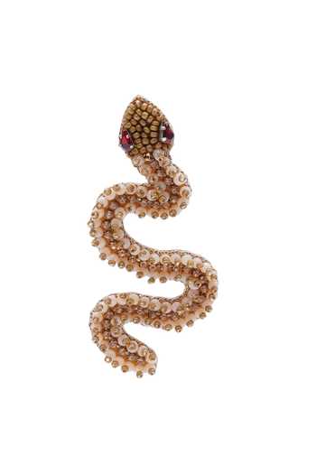 APT FOREVER_Rose Gold Ssslay Snake Embellished Earrings _at_Aza_Fashions