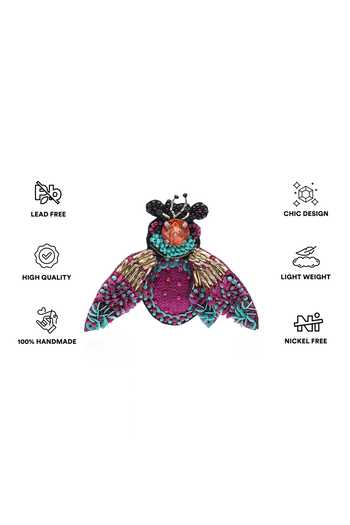 APT FOREVER_Magenta Bug Off Handmade Beaded Earrings _Online_at_Aza_Fashions