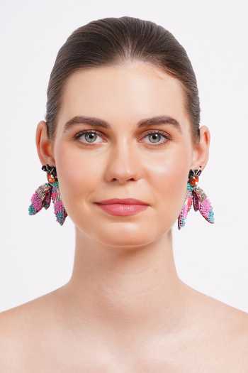 Buy_APT FOREVER_Pink Bug Off Handmade Embellished Earrings _Online_at_Aza_Fashions
