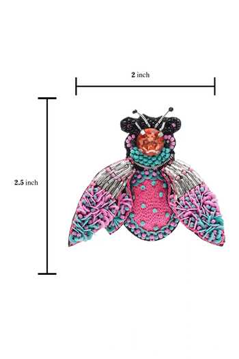 APT FOREVER_Pink Bug Off Handmade Embellished Earrings _at_Aza_Fashions