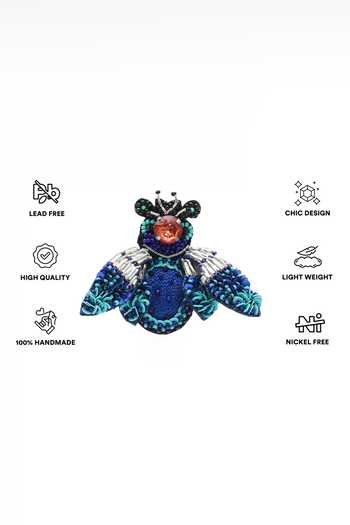 APT FOREVER_Blue Bug Off Handmade Earrings _Online_at_Aza_Fashions