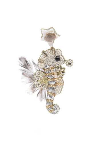 Shop_APT FOREVER_White Sea Horse Handmade Beaded Earrings _Online_at_Aza_Fashions