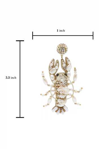 APT FOREVER_White Timeless Crab Shell Earrings _Online_at_Aza_Fashions