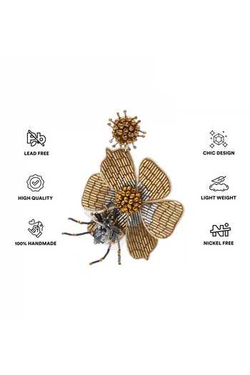 APT FOREVER_Gold Plated Bloomlet Luxe Handmade Earrings _Online_at_Aza_Fashions