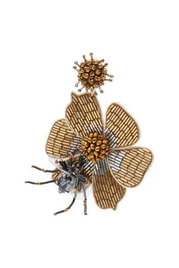 APT FOREVER_Gold Plated Bloomlet Luxe Handmade Earrings _at_Aza_Fashions