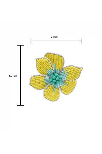 APT FOREVER_Yellow Petalux Gem Beaded Earrings _Online_at_Aza_Fashions