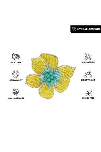Buy_APT FOREVER_Yellow Petalux Gem Beaded Earrings _Online_at_Aza_Fashions