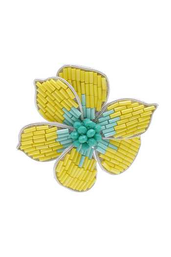APT FOREVER_Yellow Petalux Gem Beaded Earrings _at_Aza_Fashions