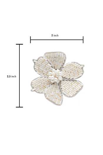 APT FOREVER_White Petalux Gem Embellished Earrings _Online_at_Aza_Fashions