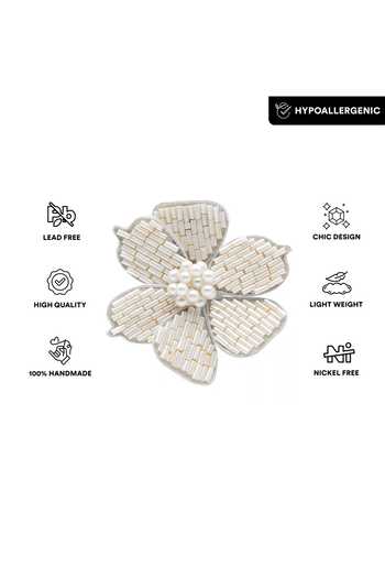 Buy_APT FOREVER_White Petalux Gem Embellished Earrings _Online_at_Aza_Fashions