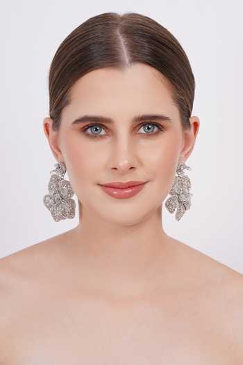 Shop_APT FOREVER_Silver Plated Rosix Bloom Handmade Beaded Earrings _Online_at_Aza_Fashions