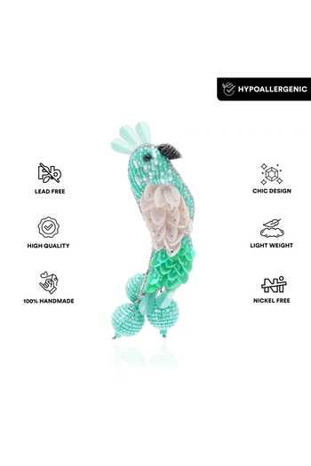 Buy_APT FOREVER_Green Avian Luxe Handmade Earrings _Online_at_Aza_Fashions
