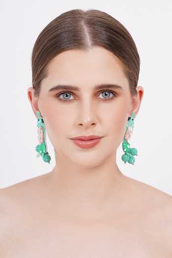 Shop_APT FOREVER_Green Avian Luxe Handmade Earrings _Online_at_Aza_Fashions