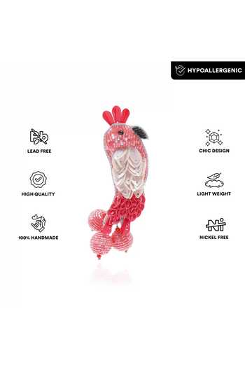 APT FOREVER_Red Avian Luxe Embroidered Earrings _Online_at_Aza_Fashions