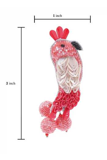 Buy_APT FOREVER_Red Avian Luxe Embroidered Earrings _Online_at_Aza_Fashions