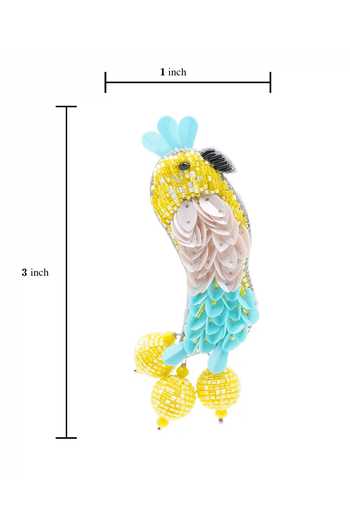 APT FOREVER_Yellow Avian Luxe Handmade Beaded Earrings _Online_at_Aza_Fashions