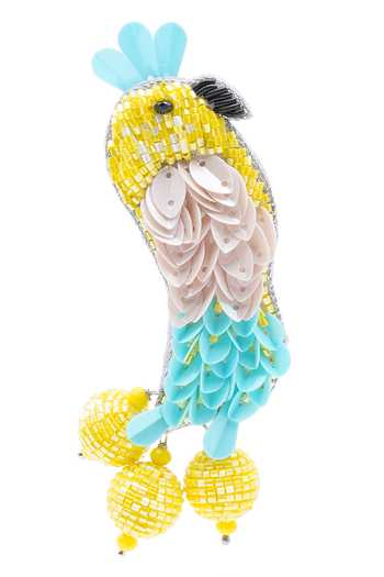 APT FOREVER_Yellow Avian Luxe Handmade Beaded Earrings _at_Aza_Fashions