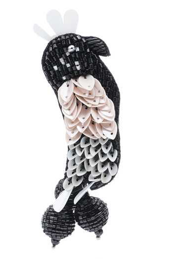 APT FOREVER_Black Avian Luxe Bead Embroidered Earrings _at_Aza_Fashions