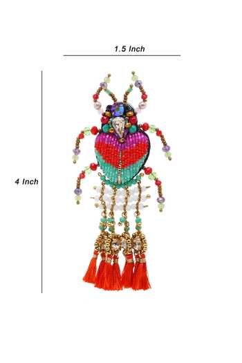 Buy_APT FOREVER_Multi Color Spotty Moth Hop Beaded Earrings _Online_at_Aza_Fashions
