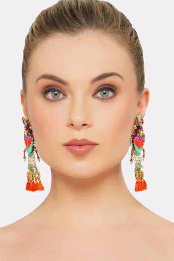 APT FOREVER_Multi Color Spotty Moth Hop Beaded Earrings _at_Aza_Fashions