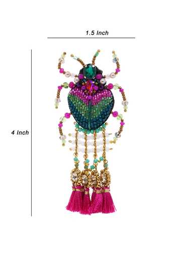 Buy_APT FOREVER_Magenta Spotty Moth Hop Handmade Earrings _Online_at_Aza_Fashions
