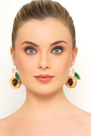 APT FOREVER_Peach Keen Beaded Earrings _Online_at_Aza_Fashions