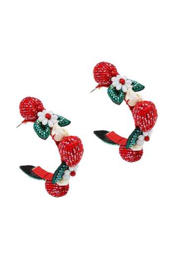 APT FOREVER_Red Raspberry Rush Beaded Earrings _Online_at_Aza_Fashions