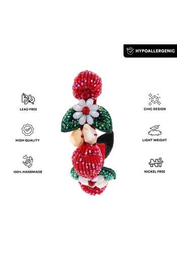 Buy_APT FOREVER_Red Raspberry Rush Beaded Earrings _Online_at_Aza_Fashions