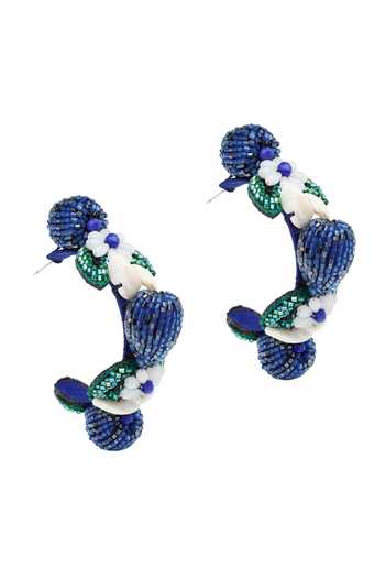 Buy_APT FOREVER_Blue Blueberry Bliss Beaded Earrings _Online_at_Aza_Fashions