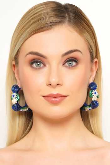 APT FOREVER_Blue Blueberry Bliss Beaded Earrings _at_Aza_Fashions