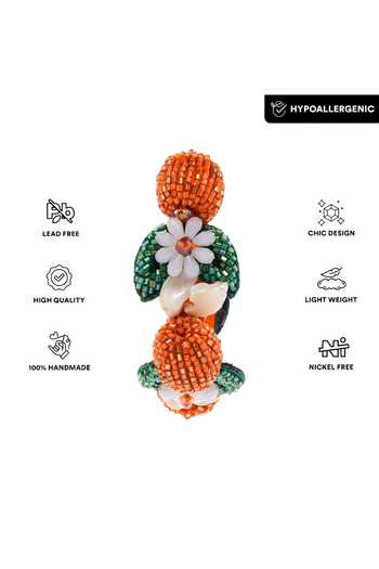 APT FOREVER_Orange Zest Beaded Earrings _Online_at_Aza_Fashions