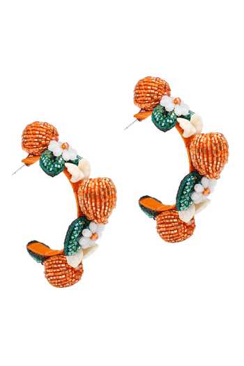 Buy_APT FOREVER_Orange Zest Beaded Earrings _Online_at_Aza_Fashions
