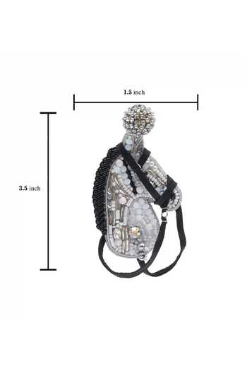 APT FOREVER_Silver Plated High Stride Horse Beaded Earrings _Online_at_Aza_Fashions