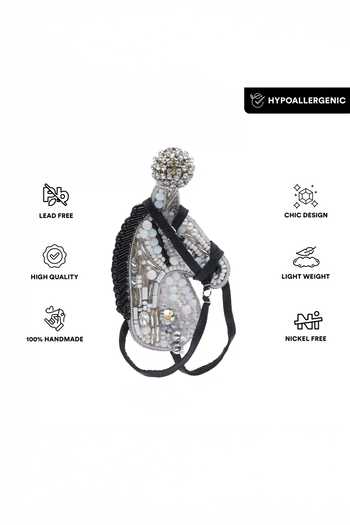 Buy_APT FOREVER_Silver Plated High Stride Horse Beaded Earrings _Online_at_Aza_Fashions