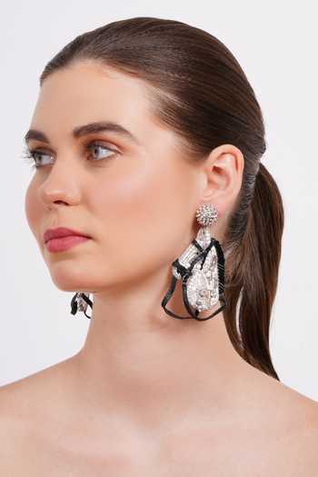 Shop_APT FOREVER_Silver Plated High Stride Horse Beaded Earrings _Online_at_Aza_Fashions