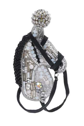APT FOREVER_Silver Plated High Stride Horse Beaded Earrings _at_Aza_Fashions