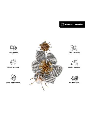 APT FOREVER_Silver Plated Bloomlet Luxe Beaded Earrings _Online_at_Aza_Fashions