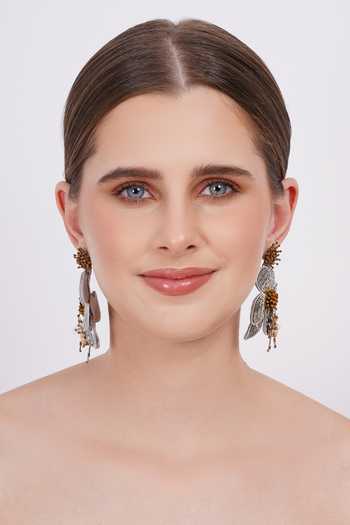 Shop_APT FOREVER_Silver Plated Bloomlet Luxe Beaded Earrings _Online_at_Aza_Fashions