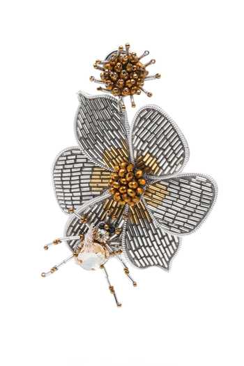 APT FOREVER_Silver Plated Bloomlet Luxe Beaded Earrings _at_Aza_Fashions