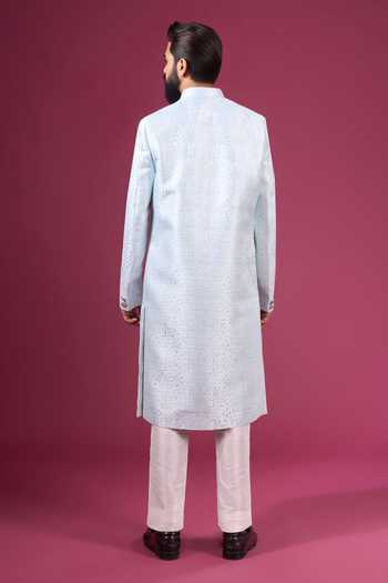 Arihant Rai Sinha Jacquard Pattern Sherwani & Pant Set 