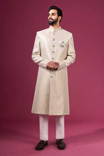 Arihant Rai Sinha Jacquard Sherwani & Pant Set 
