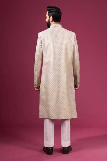 Arihant Rai Sinha Jacquard Sherwani & Pant Set 