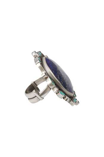 Sangeeta Boochra Lapis Stone Embellished Ring 