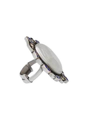 Sangeeta Boochra Handcrafted Silver Kundan Ring 