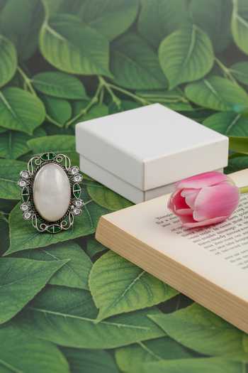 Sangeeta Boochra Oval Cabochon Shaped Ring 