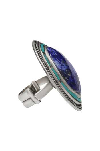 Sangeeta Boochra Handcrafted Lapis Elegance Ring 