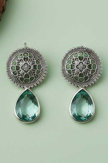 Sangeeta Boochra Aqua Drop Statement Earrings 