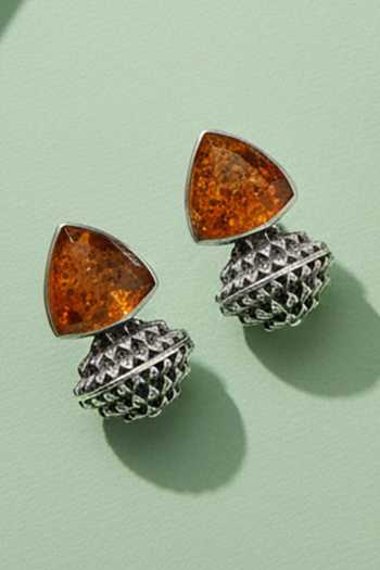 Sangeeta Boochra Oxidised Silver Statement Earrings 