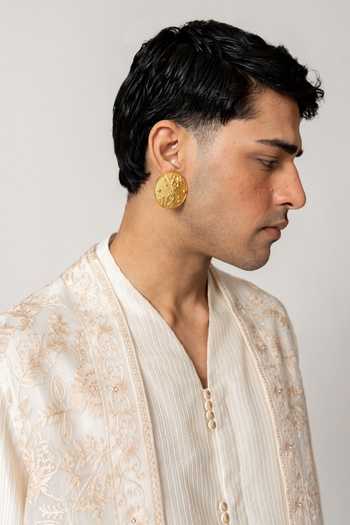 Wabi Sabi By Anshum-Ritesh Ivory Silk, Organza, Chanderi Moonlit Embroidered Jacket Pant Set at Aza Fashions Wabi Sabi By Anshum-Ritesh_Ivory Silk, Organza, Chanderi Moonlit Embroidered Jacket Pant Set _at_Aza_Fashions